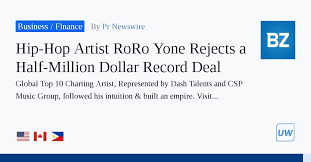 Hip-Hop Artist RoRo Yone Rejects a Half-Million Dollar Record Deal
